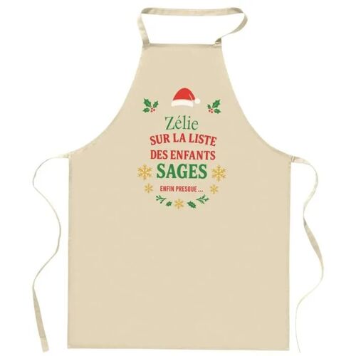 Planetee Tablier Zélie Liste Des Enfants Sages - Cadeau Secret Santa Original Pour Cuisinier Vêtement Noël Barbecue Jardinage