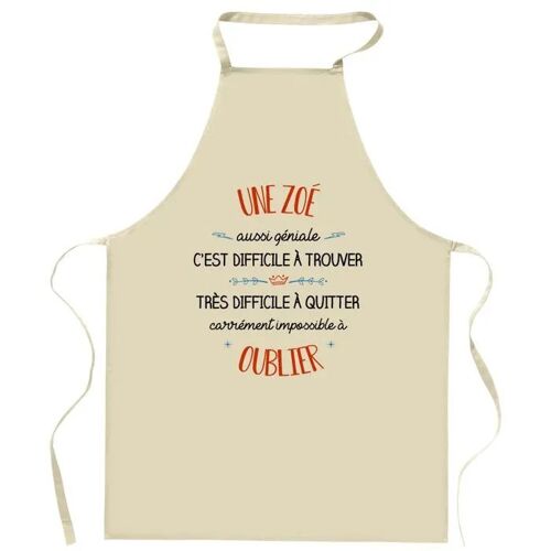 Planetee Tablier De Cuisine Une Zoé Aussi Géniale | Cadeau Original Humour Pour Cuisinière Vêtement Blouse De Protection Barbecue