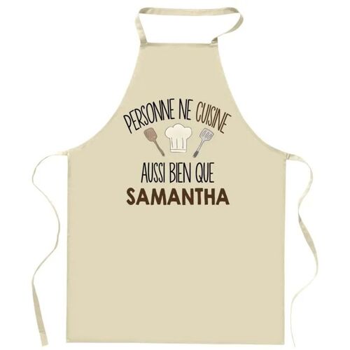 Planetee Tablier Personne Ne Cuisine Aussi Bien Que Samantha | Cadeau Original Prénom Pour Cuisinière | Vêtement Blouse Protection