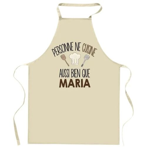 Planetee Tablier Personne Ne Cuisine Aussi Bien Que Maria | Cadeau Original Prénom Pour Cuisinière | Vêtement Blouse Protection