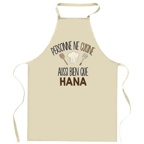 Planetee Tablier Personne Ne Cuisine Aussi Bien Que Hana | Cadeau Original Prénom Pour Cuisinière | Vêtement Blouse Protection