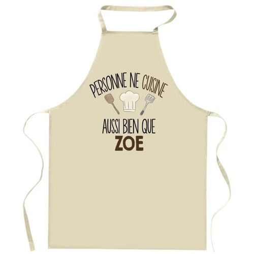 Planetee Tablier Personne Ne Cuisine Aussi Bien Que Zoe | Cadeau Original Prénom Pour Cuisinière | Vêtement Blouse Protection