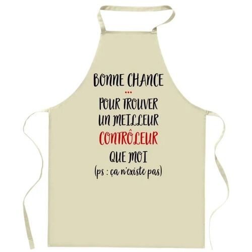 Planetee Tablier De Cuisine Contrôleur Ca N'existe Pas | Cadeau Original Humour Pour Cuisinier Et Cuisinière Vêtement Blouse