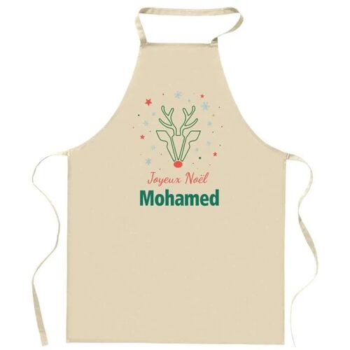Planetee Tablier Joyeux Noël Mohamed Cerf - Cadeau Secret Santa Original Pour Cuisinier Vêtement Noël Barbecue Jardinage Et Tâches