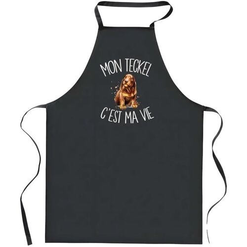 Planetee Tablier Noir Teckel C'est La Vie| Vêtement Blouse De Protection Pour Cuisine Barbecue, Jardinage, Tâches Ménagères