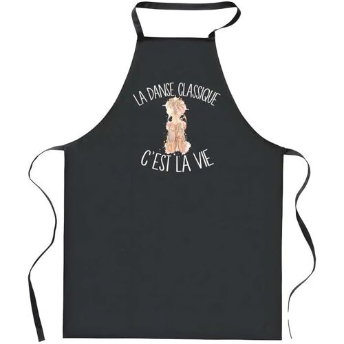 Planetee Tablier Noir Danse Classique C'est La Vie| Vêtement Blouse De Protection Pour Cuisine Barbecue, Jardinage, Tâches Ménagères