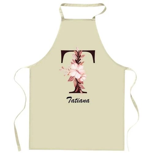 Planetee Tablier De Cuisine Tatiana Lettre | Cadeau Femme Pour Cuisinière Vêtement Blouse De Protection Barbecue Jardinage Tablier