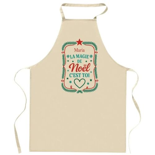 Planetee Tablier Maria Magie De Noël Rectangle - Cadeau Secret Santa Original Pour Cuisinier Vêtement Noël Barbecue Jardinage
