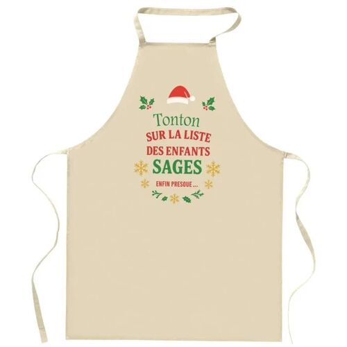 Planetee Tablier Tonton Liste Des Enfants Sages - Cadeau Secret Santa Original Pour Cuisinier Vêtement Noël Barbecue Jardinage