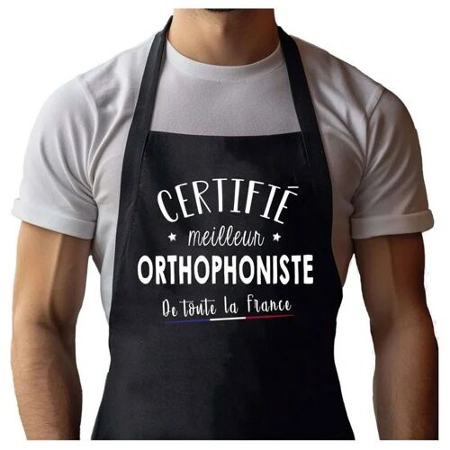 Planetee Tablier Noir Orthophoniste Certifié Meilleur De France| Vêtement Blouse De Protection Pour Cuisine Barbecue, Jardinage
