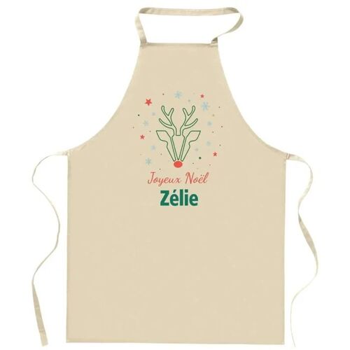 Planetee Tablier Joyeux Noël Zélie Cerf - Cadeau Secret Santa Original Pour Cuisinier Vêtement Noël Barbecue Jardinage Et Tâches