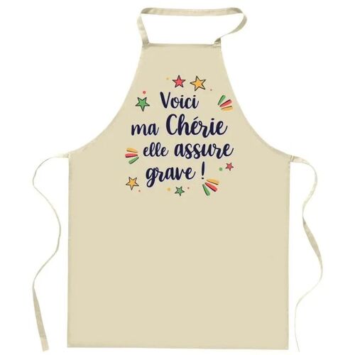 Planetee Tablier De Cuisine Chérie Elle Assure Grave ! | Tablier Jardinage Et Tâches Ménagères Cadeau Fête Des Mères Anniversaire