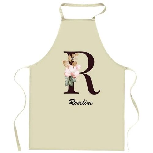 Planetee Tablier De Cuisine Roseline Lettre | Cadeau Femme Pour Cuisinière Vêtement Blouse De Protection Barbecue Jardinage Tablier