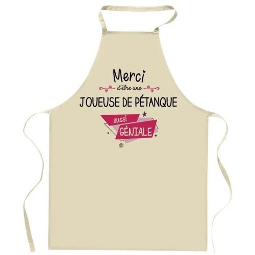 Planetee Tablier De Cuisine Joueuse De Pétanque Merci Géniale | Cadeau Femme Pour Cuisinière Vêtement Blouse De Protection Barbecue