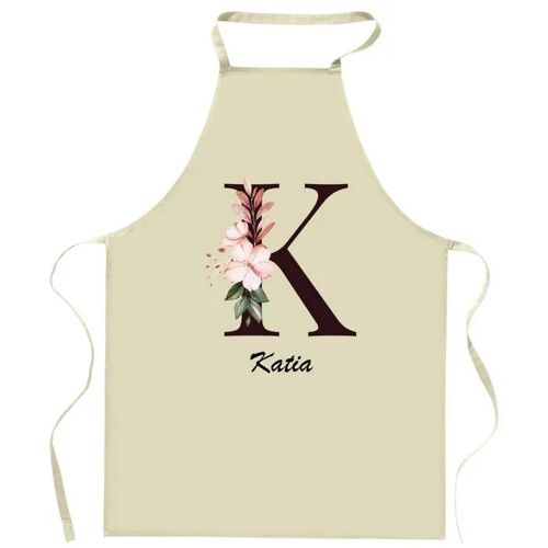 Planetee Tablier De Cuisine Katia Lettre | Cadeau Femme Pour Cuisinière Vêtement Blouse De Protection Barbecue Jardinage Tablier