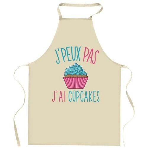 Planetee Tablier De Cuisine Cupcakes J'peux Pas | Cadeau Original Pour Passionnés Vêtement Blouse De Protection Barbecue Jardinage
