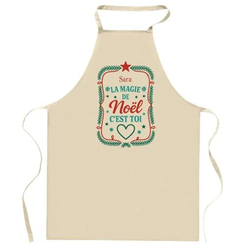 Planetee Tablier Sara Magie De Noël Rectangle - Cadeau Secret Santa Original Pour Cuisinier Vêtement Noël Barbecue Jardinage