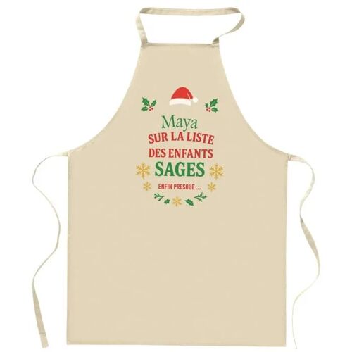 Planetee Tablier Maya Liste Des Enfants Sages - Cadeau Secret Santa Original Pour Cuisinier Vêtement Noël Barbecue Jardinage