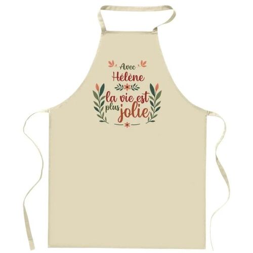 Planetee Tablier De Cuisine Hélène La Vie Est Plus Jolie | Tablier Jardinage Et Tâches Ménagères Cadeau Fête Des Mères Anniversaire