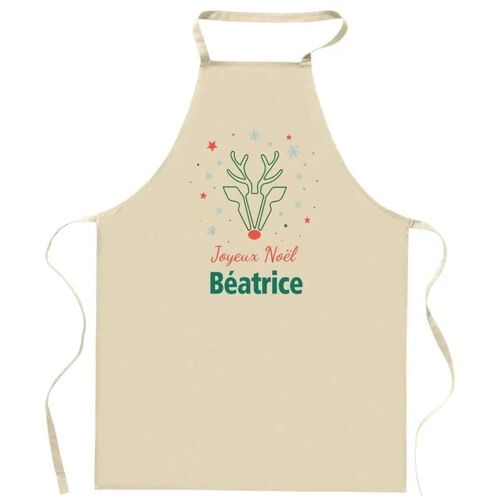 Planetee Tablier Joyeux Noël Béatrice Cerf - Cadeau Secret Santa Original Pour Cuisinier Vêtement Noël Barbecue Jardinage Et Tâches