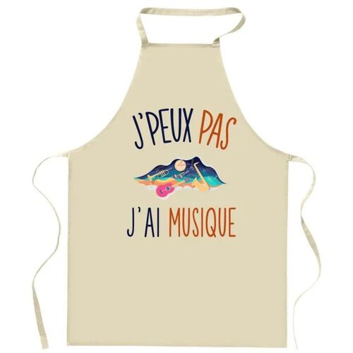 Planetee Tablier De Cuisine Musique J'peux Pas | Cadeau Original Pour Passionnés Vêtement Blouse De Protection Barbecue Jardinage