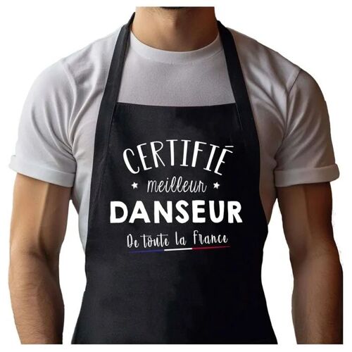 Planetee Tablier Noir Danseur Certifié Meilleur De France| Vêtement Blouse De Protection Pour Cuisine Barbecue, Jardinage, Tâches