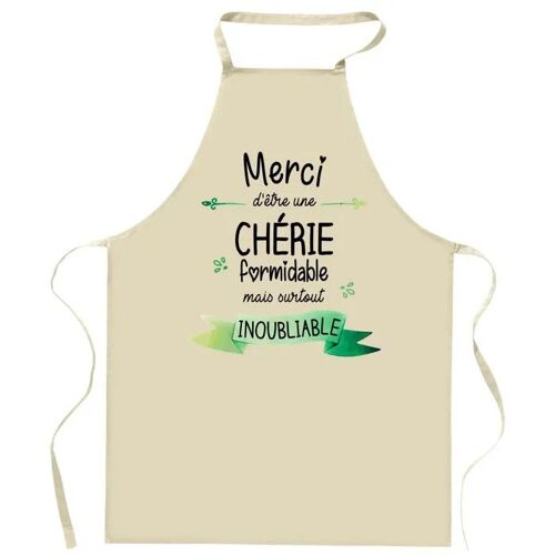 Planetee Tablier De Cuisine Chérie Merci Inoubliable Femme | Cadeau Original Humour Pour Cuisinière Vêtement Blouse De Protection