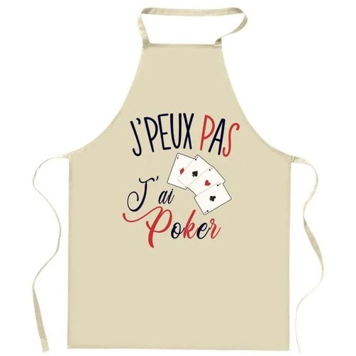 Planetee Tablier De Cuisine Poker J'peux Pas | Cadeau Original Pour Passionnés Vêtement Blouse De Protection Barbecue Jardinage