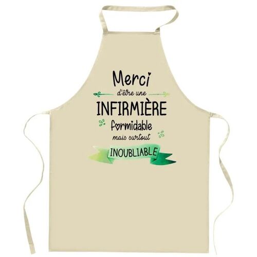 Planetee Tablier De Cuisine Infirmière Merci Inoubliable Femme | Cadeau Original Humour Pour Cuisinière Vêtement Blouse