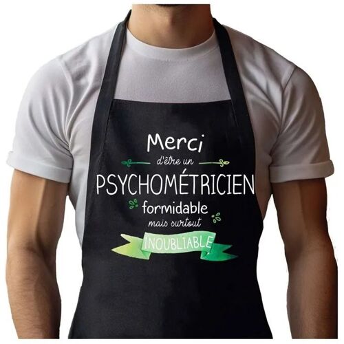 Planetee Tablier Noir Merci Psychométricien Inoubliable Homme| Vêtement Blouse De Protection Pour Cuisine Barbecue, Jardinage