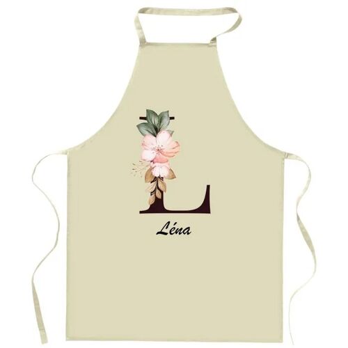 Planetee Tablier De Cuisine Léna Lettre | Cadeau Femme Pour Cuisinière Vêtement Blouse De Protection Barbecue Jardinage Tablier