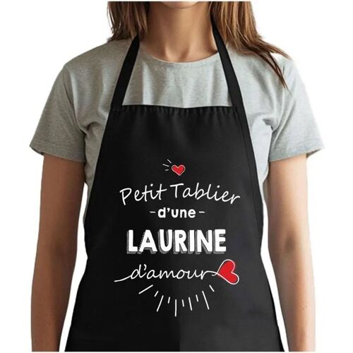 Planetee Tablier Noir Léa D'amour| Vêtement Blouse De Protection Pour Cuisine Barbecue, Jardinage, Tâches Ménagères
