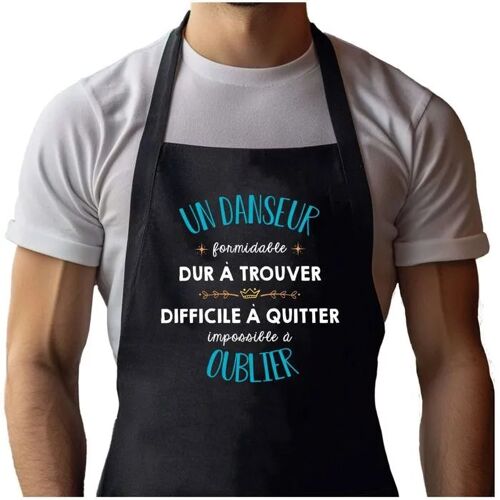 Planetee Tablier Noir Un Danseur Formidable Homme| Vêtement Blouse De Protection Pour Cuisine Barbecue, Jardinage, Tâches Ménagères