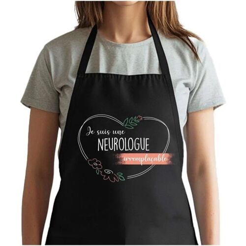 Planetee Tablier Noir Neurologue Irremplaçable Femme| Vêtement Blouse De Protection Pour Cuisine Barbecue, Jardinage, Tâches