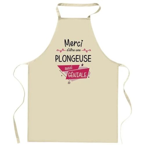 Tablier De Cuisine Plongeuse Merci Géniale | Cadeau Femme Pour Cuisinière Vêtement Blouse De Protection Barbecue Jardinage Tablier