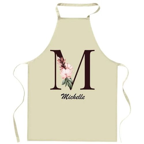 Planetee Tablier De Cuisine Michelle Lettre | Cadeau Femme Pour Cuisinière Vêtement Blouse De Protection Barbecue Jardinage Tablier