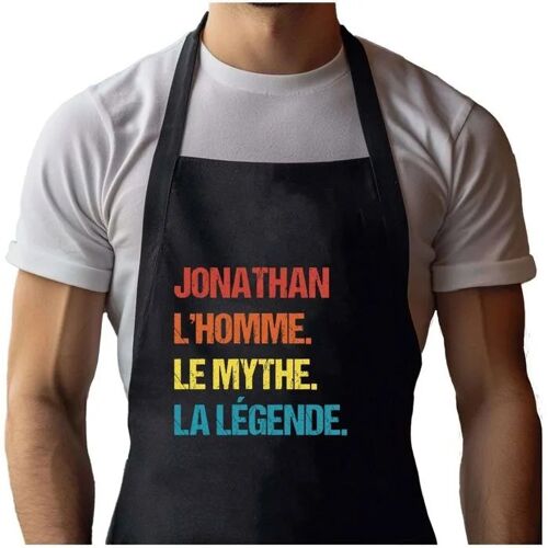 Planetee Tablier Noir Jonathan Mythe Légende Vintage| Vêtement Blouse De Protection Pour Cuisine Barbecue, Jardinage, Tâches