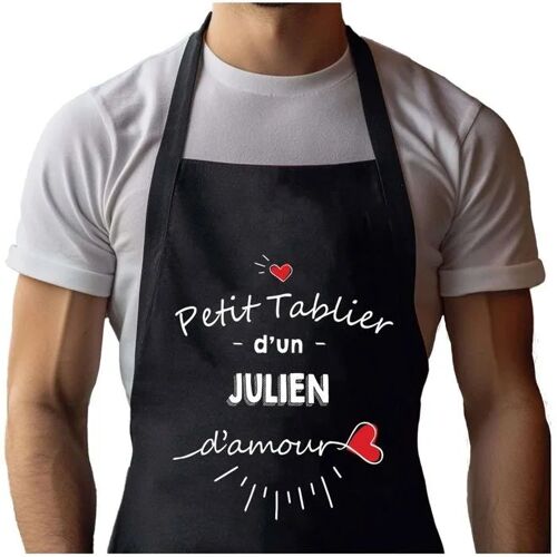 Planetee Tablier Noir Julien D'amour| Vêtement Blouse De Protection Pour Cuisine Barbecue, Jardinage, Tâches Ménagères