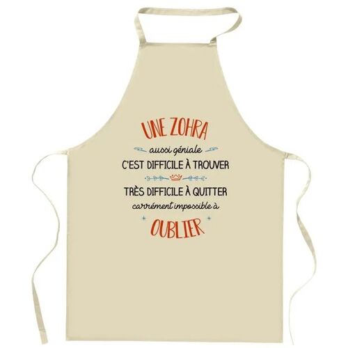 Planetee Tablier De Cuisine Une Zohra Aussi Géniale | Cadeau Original Humour Pour Cuisinière Vêtement Blouse De Protection Barbecue
