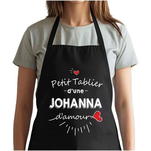 Planetee Tablier Noir Johanna D'amour| Vêtement Blouse De Protection Pour Cuisine Barbecue, Jardinage, Tâches Ménagères