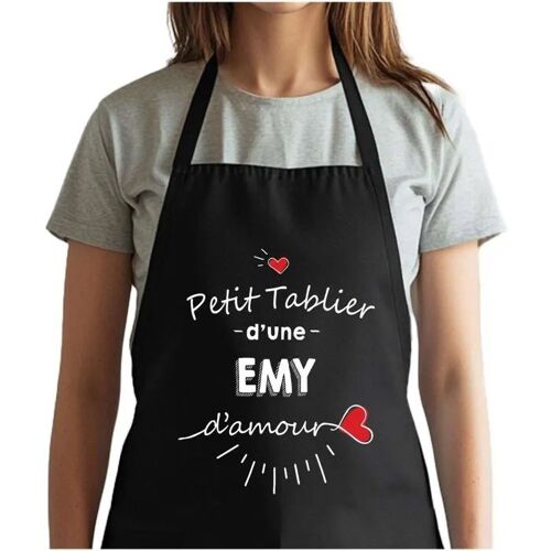Planetee Tablier Noir Emy D'amour| Vêtement Blouse De Protection Pour Cuisine Barbecue, Jardinage, Tâches Ménagères