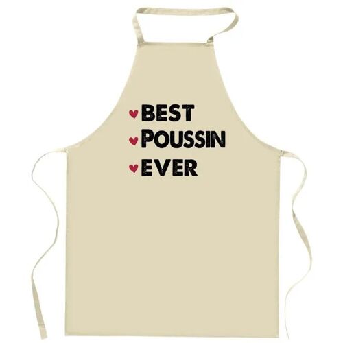 Planetee Tablier de cuisine POUSSIN Best Ever | Cadeau Original Humour pour Cuisinier Vêtement Blouse de protection Barbecue