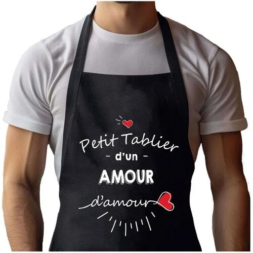 Planetee Tablier Noir André D'amour| Vêtement Blouse De Protection Pour Cuisine Barbecue, Jardinage, Tâches Ménagères