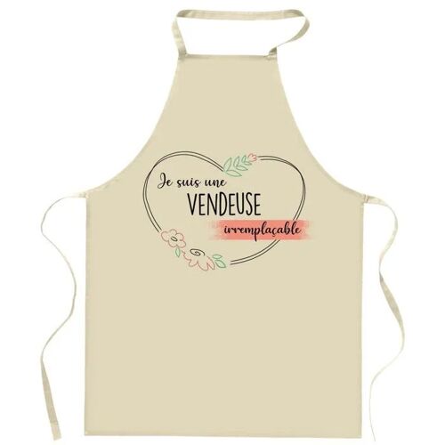 Planetee Tablier De Cuisine Vendeuse Irremplaçable | Cadeau Original Humour Pour Cuisinière Vêtement Blouse De Protection Barbecue