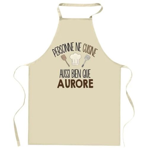 Planetee Tablier Personne Ne Cuisine Aussi Bien Que Aurore | Cadeau Original Prénom Pour Cuisinière | Vêtement Blouse Protection