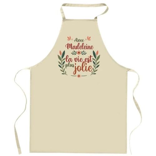 Planetee Tablier De Cuisine Madeleine La Vie Est Plus Jolie | Tablier Jardinage Et Tâches Ménagères Cadeau Fête Des Mères