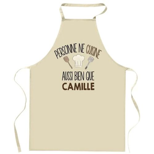 Planetee Tablier Personne Ne Cuisine Aussi Bien Que Camille | Cadeau Original Prénom Pour Cuisinière | Vêtement Blouse Protection