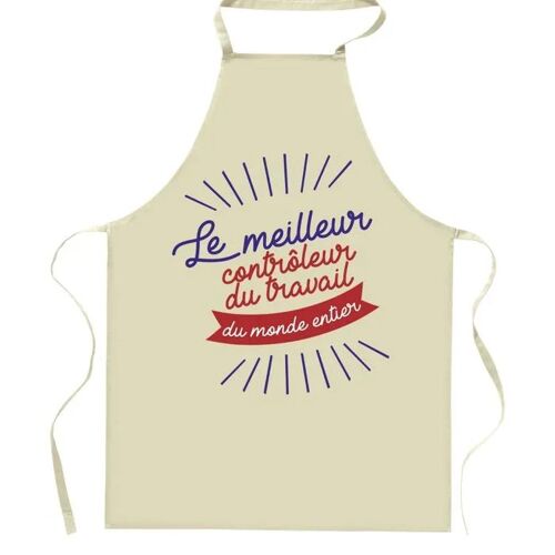 Planetee Tablier De Cuisine Contrôleur Du Travail Meilleur Du Monde Entier | Cadeau Original Humour Pour Cuisinier Vêtement Blouse