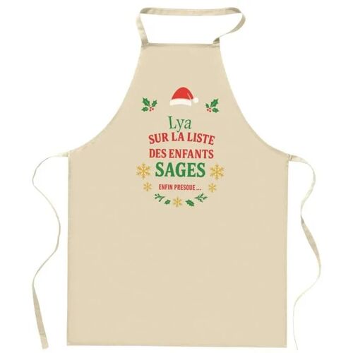 Planetee Tablier Lya Liste Des Enfants Sages - Cadeau Secret Santa Original Pour Cuisinier Vêtement Noël Barbecue Jardinage