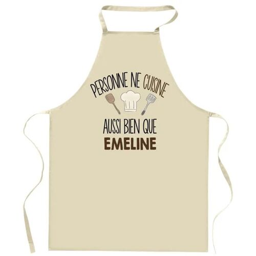 Planetee Tablier Personne Ne Cuisine Aussi Bien Que Emeline | Cadeau Original Prénom Pour Cuisinière | Vêtement Blouse Protection